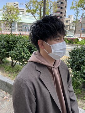 イナズマヘアー(INAZUMA HAIR) men's マッシュショート×ソフトツイストスパイラルパーマ