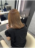 ぷつっとカット×明るめくすみベージュ