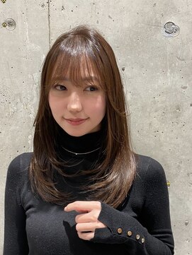 カノア(KANOA) 巻かなくても可愛いレイヤーカット艶髪ブラウン顔まわりカット