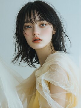 デビュー ヘアーメイク 黒髪/ボブルフ/ネビージュ/小顔/ワンレン/水戸/髪質改善/前髪