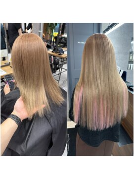 ネクスト 池袋(NEXT) エクステ/ロングヘア/ダブルカラー/ハイトーン/ミルクティー
