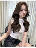 (LICCA内堀)韓国ヘア×センター分け×ブラウンカラー