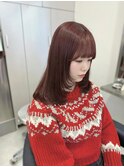 12684髪質改善チェリーレッド黒髪アッシュブラックワインレッド
