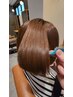 髪質改善☆カット+前髪顔周り酸性ストレート+ナノケラチンTr￥18000