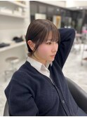 13746黒髪くびれヘア髪質改善レイヤーカット韓国ポニーテール