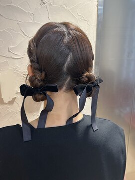 シュリット(schritt) リボン　ツインアレンジ　ヘアセット　　渋谷宮益坂　momoko