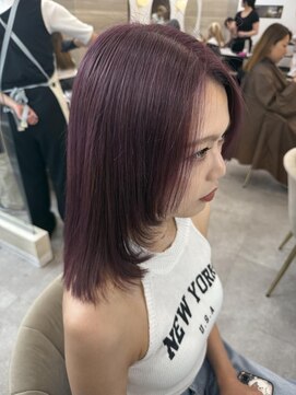 ラビス クローバー(Lovis clover) くびれヘア/アプリコットオレンジ/ハイライトカラー/夏/縮毛矯正