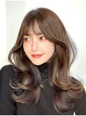 韓国ヘア　透明感カラー　2wayバング &nbsp;レイヤーカット &nbsp;&nbsp;顔周り