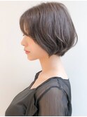 小顔 前髪 レイヤーカット ショートヘア ココアベージュ "