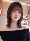 韓国風/インナーカラー/縮毛矯正髪質改善/顔まわり/レイヤー