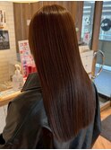 髪質改善ストレート艶髪ブラウン×美髪縮毛矯で圧倒的ツヤ感