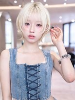 ハバナ 新宿(HAVANA)&nbsp;レイヤーボブ×ブリーチダブルカラー/ミルクティーブロンド