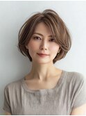 白髪ぼかしショート似合わせカット30代40代50代60代