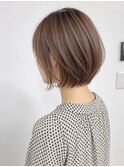 【秋の丸みショートボブ】透明感ブラウンで大人っぽく垢抜け