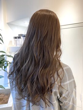 ジーナ 福岡天神(Zina) ペールカラーハイライトミルクティーブラウンランダムパーマ