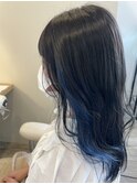 ブルーブラック×インナーブルー♪/イヤリングカラー