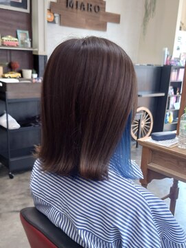 ミアロ 泉中央店(miaro) インナーカラー×ネイビーブルー