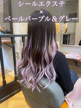 ラグシス ザ ヴィンテージ(LUXIS THE VINTAGE) 【シールエクステ】ペールパープル＆グレー