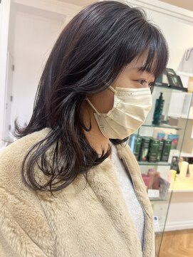 コワファースト させぼ五番街店(COIFF1RST) フェイスレイヤー×暗髪グレージュ