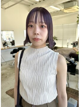 フィル(fil) 切りっぱなしボブ／ラベンダーパープル