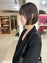 ケーツー 谷町(K-two)&nbsp;シンプルボブ*シア―グレージュ*ナチュラルボブ*前髪ありボブ