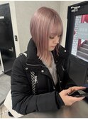ピンクグレージュ/ハイトーン/ボブ