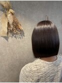 ミニボブ×切りっぱなし×髪質改善