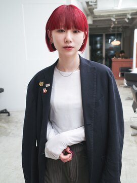 テン 栄店(tenn) レッドカラー/ミニボブ/ブリーチ/ダブルカラー【kuroda】