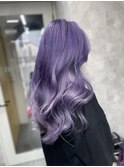 くびれヘアアプリコットオレンジハイライトカラーブルーカラー