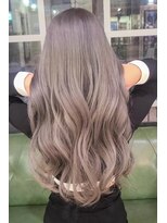 ヘアーズ ベリー 久留米店(hairs BERRY) ★アッシュ透明感 ハイライトカラーミルクティーベージュ巻き髪