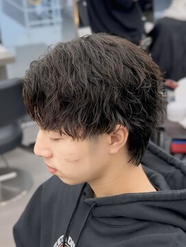 オーバルバイアピッシュ(OVARL by apish) 縦落ちミニウルフツイストスパイラルメンズパーマ