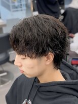 オーバルバイアピッシュ(OVARL by apish) 縦落ちミニウルフツイストスパイラルメンズパーマ