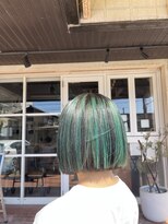 モアヘアー(MORE-HAIR)&nbsp;ぱっつんボブ×ハイライト
