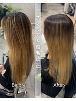 サクラ オモテサンドウ(SAKURA)&nbsp;プレミアム縮毛矯正/髪質改善/暗めカラー//デザインカラー