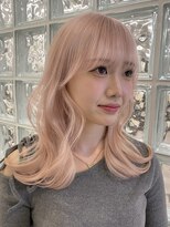 サンクプロジェクト(cinq PROJECT)&nbsp;ピンクグレーベージュアッシュブラウンミディアムハッシュカット