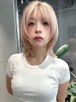 トリッカ 銀座(tricca)&nbsp;くびれミディアム/透け前髪/ミルクティーカラー/トリートメント