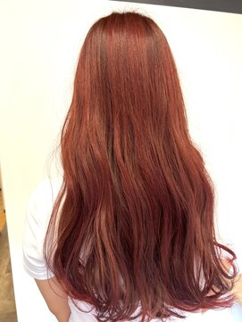 ロカ バイ ティアトロ ヘア サロン(ROCA by teatro hair salon) アプリコットオレンジカラー