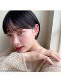 透明感暗髪×束感ショート×シースルーバング×フレンチガーリ－