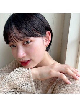 ガーデン オオタカノモリ(garden otakanomori) 透明感暗髪×束感ショート×シースルーバング×フレンチガーリ－