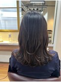 白髪ぼかしハイライト/外ハネミディ30代/40代/50代