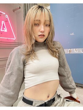 ノラキチジョウジ(NORA KICHIJOJI) ウルフボブロングレイヤー耳かけフェイスレイヤーレイヤーボブ