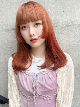 ノラジャーニー(NORA Journey) 【佐藤諒】姫カットワイドバングオレンジカラーケアブリーチ