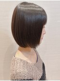 大人かわいい☆自然な丸みを残した王道ボブ♪髪質改善ストレート