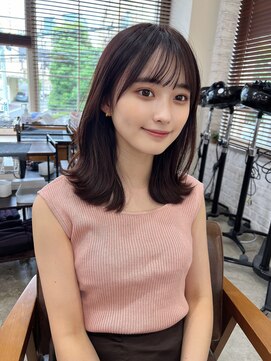 ガーデン 渋谷(GARDEN) くびレイヤー前髪ありイメチェンアンブレラカラーこなれミディ