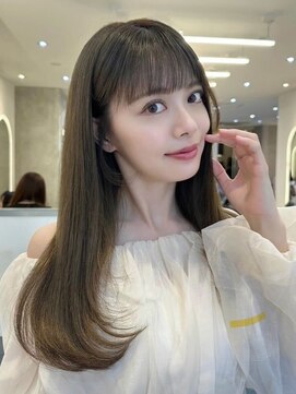 ジーナ 福岡藤崎(Zina) 髪質改善*ミルクティーブラウンワンレン*美髪【Zina藤崎】