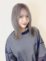 ニューヨークニューヨーク 大久保店(NYNY)&nbsp;外ハネミディアム×顔まわりレイヤー×ラベンダーアッシュ