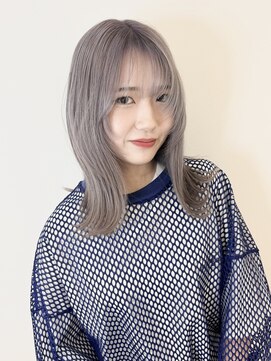 ニューヨークニューヨーク 大久保店(NYNY) 外ハネミディアム×顔まわりレイヤー×ラベンダーアッシュ