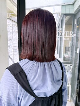 ハピネス 河原町店(Happiness) ブリーチ無しダブルカラー　カシスピンク　京都美容室　進詩織