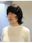 ウルフカット/レイヤーカット/ニュアンスパーマ/くせ毛風パーマ