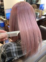 キャラ 池袋本店(CHARA) やわらかピンクでつくる、透明感×艶カラー【池袋/ブリーチ】